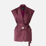 Giacca smanicata in satin 106585A1Y5 R57 PINKO Bordeaux-degustaz. vino 