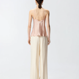 Top in satin di seta 106621A1Y5 Q35 PINKO Rosa mogano 