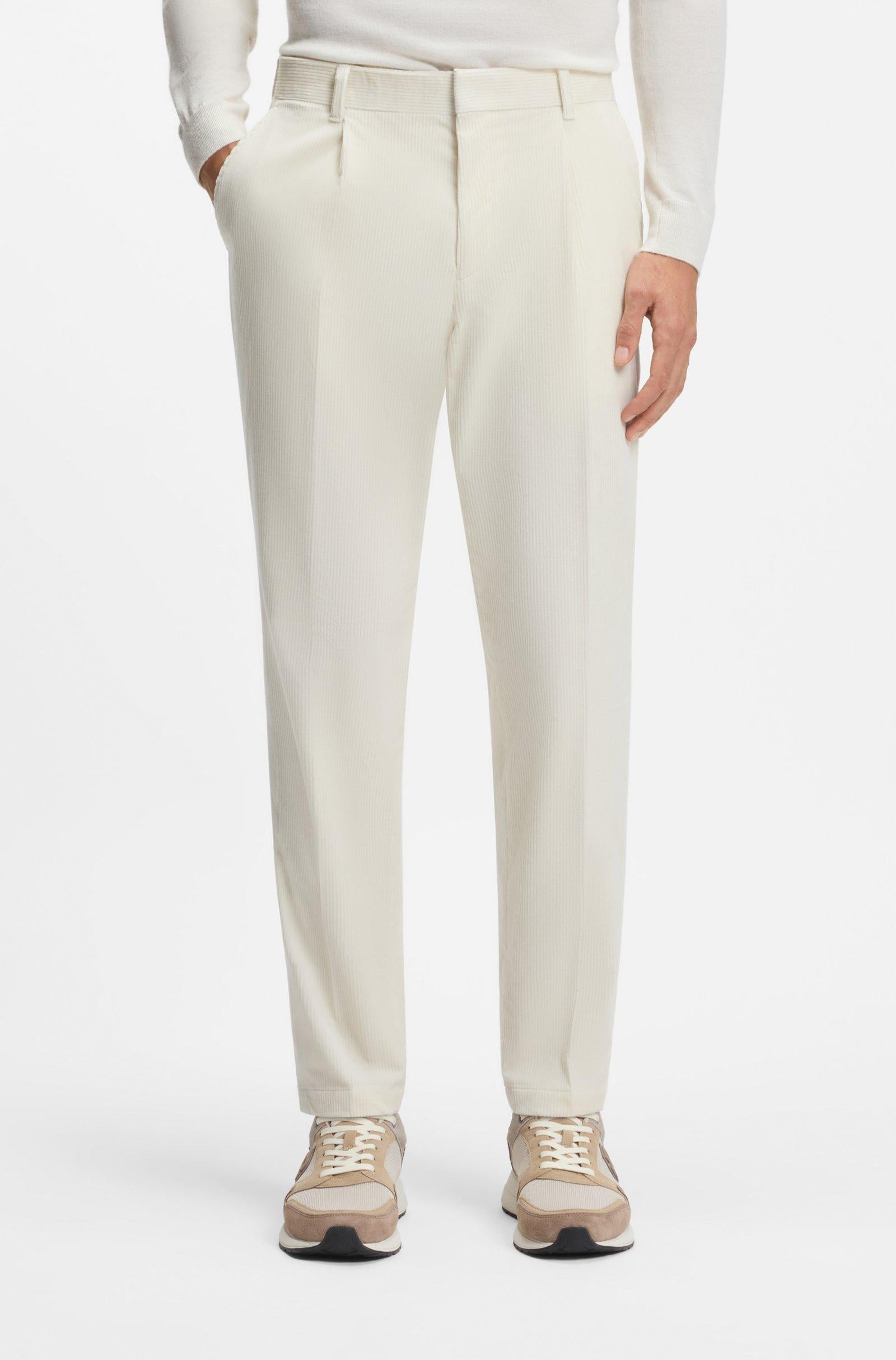 Pantalone in velluto elasticizzato 50551574 10243907 01 131 BOSS Open white 