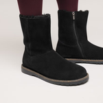 Stivale in suede con interno in shearling UPPSALA ZIP SHEARLING 1030242 BLACK BIRKENSTOCK Black 