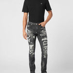 Jeans slim fit effetto used MDT4011 PDE004N 02 02RX PHILIPP PLEIN Riot black 