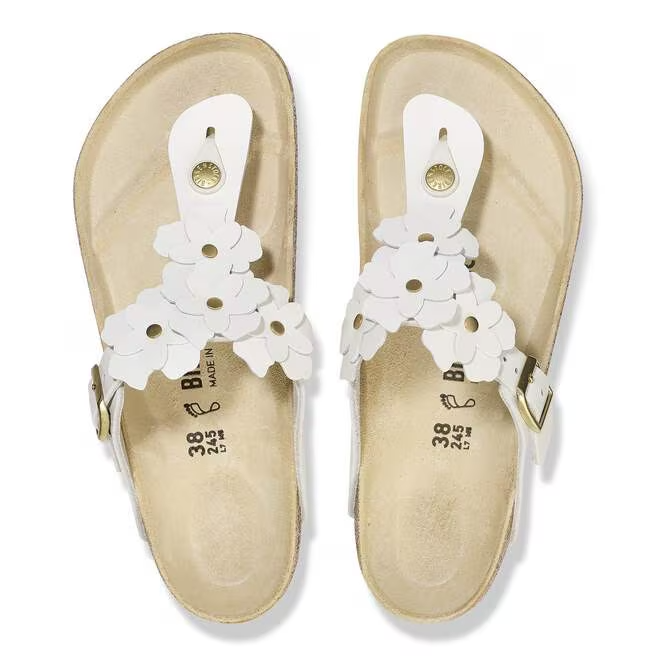 Infradito in pelle GIZEH FLOWERS 1026686 WHITE BIRKENSTOCK White 