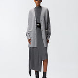 Cardigan lungo con scollo a V 105451A2Q9 II2 PINKO Grigio monumento 