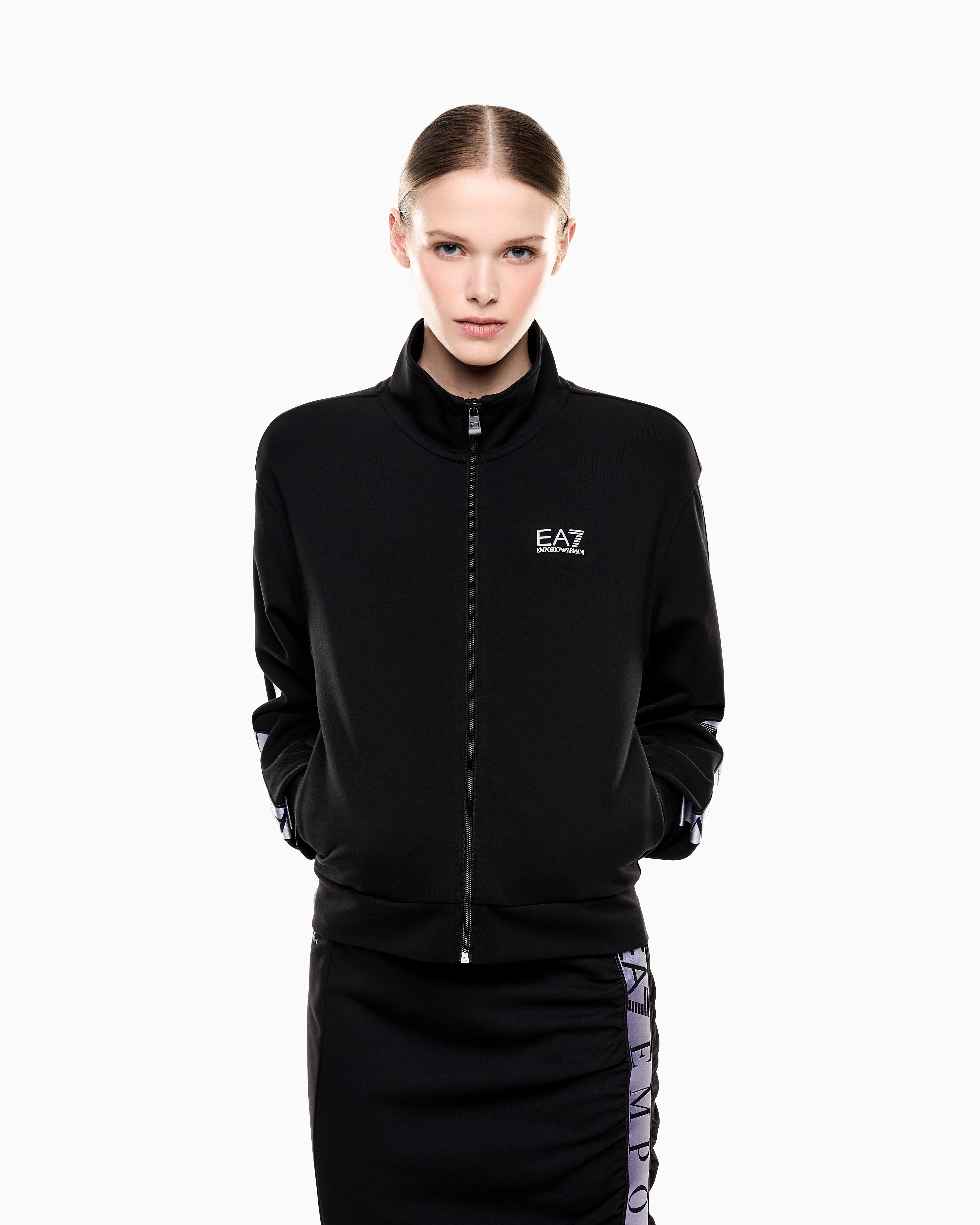Felpa con zip Dynamic Athlete in tessuto tecnico Natural VENTUS7 ASV 7W001152 AF12501 UC001 EA7 Black 