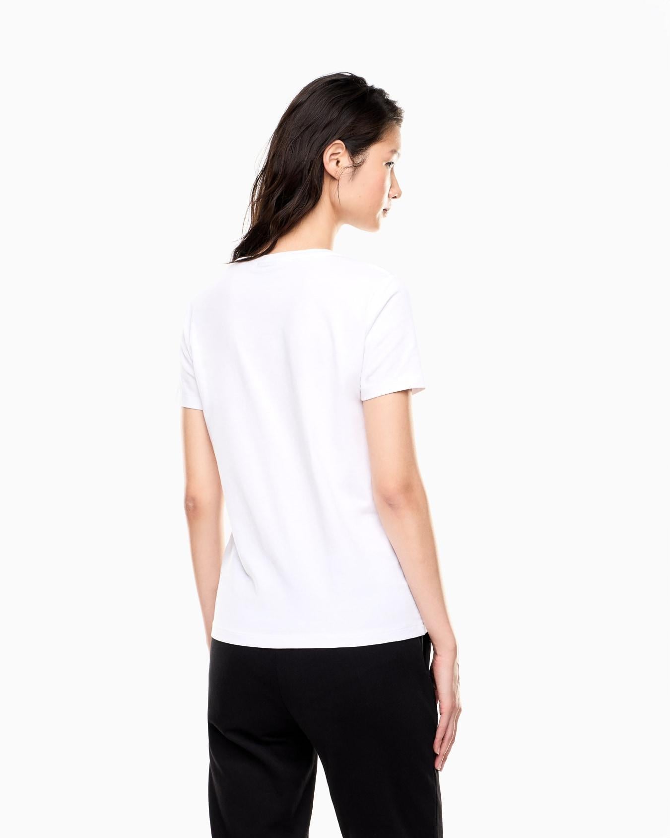 T-Shirt in jersey stretch 7W000536 AF10373 U0002 EA7 White 