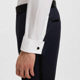 Camicia slim fit con polso da gemello 50480093 10245425 01 100 BOSS White 