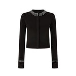 Cardigan girocollo con strass 105686A2S4 Z99 PINKO Nero limousine 