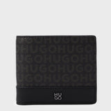Portafoglio in pelle logato 50558549 10278014 01 001 BOSS Black 