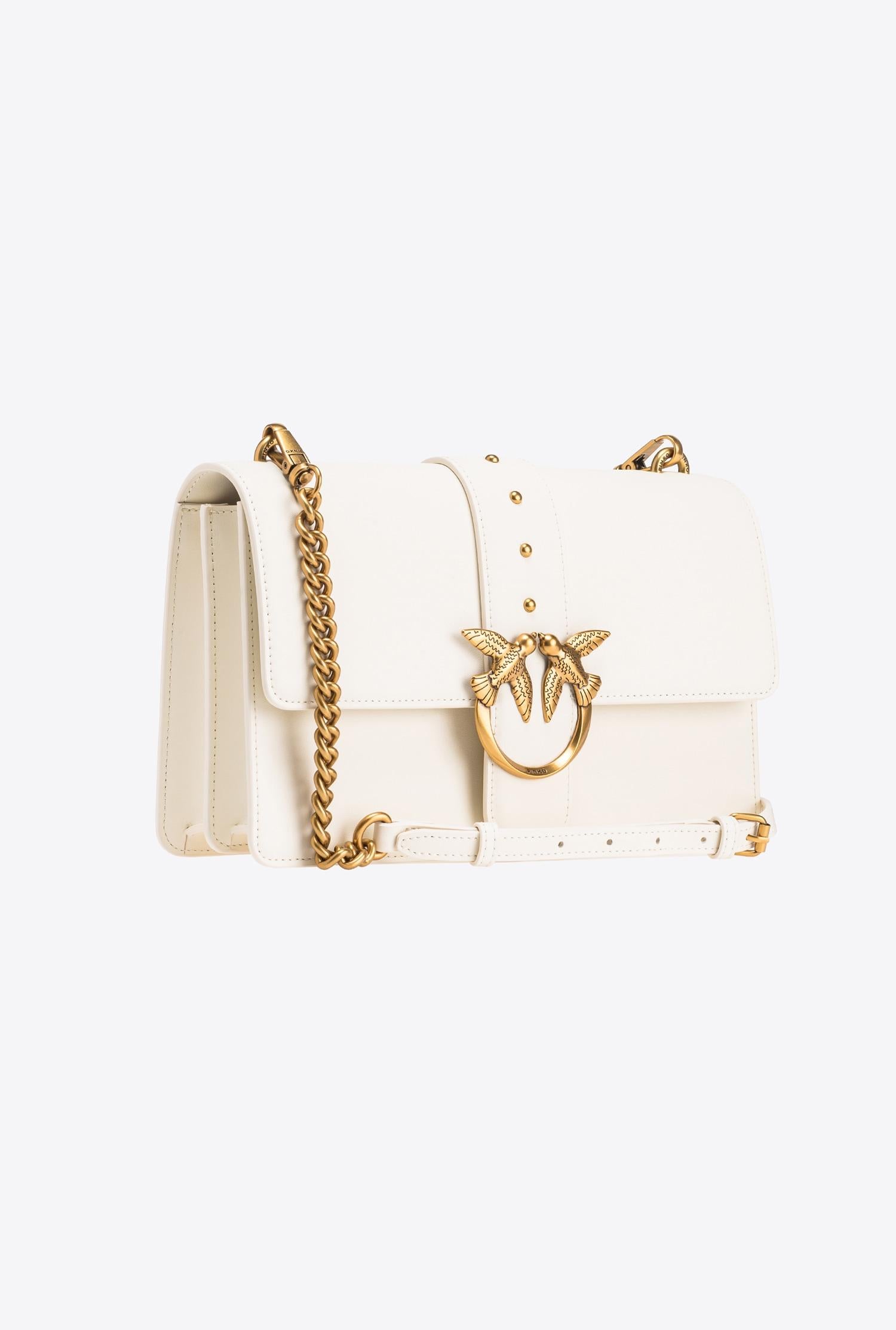 Borsa in pelle con tracolla 100053A0F1 Z14Q PINKO Avorio 