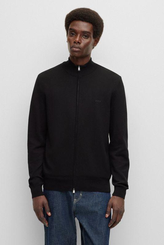 Cardigan con zip<BR/> 50476347 10243951 01 001 BOSS Black 