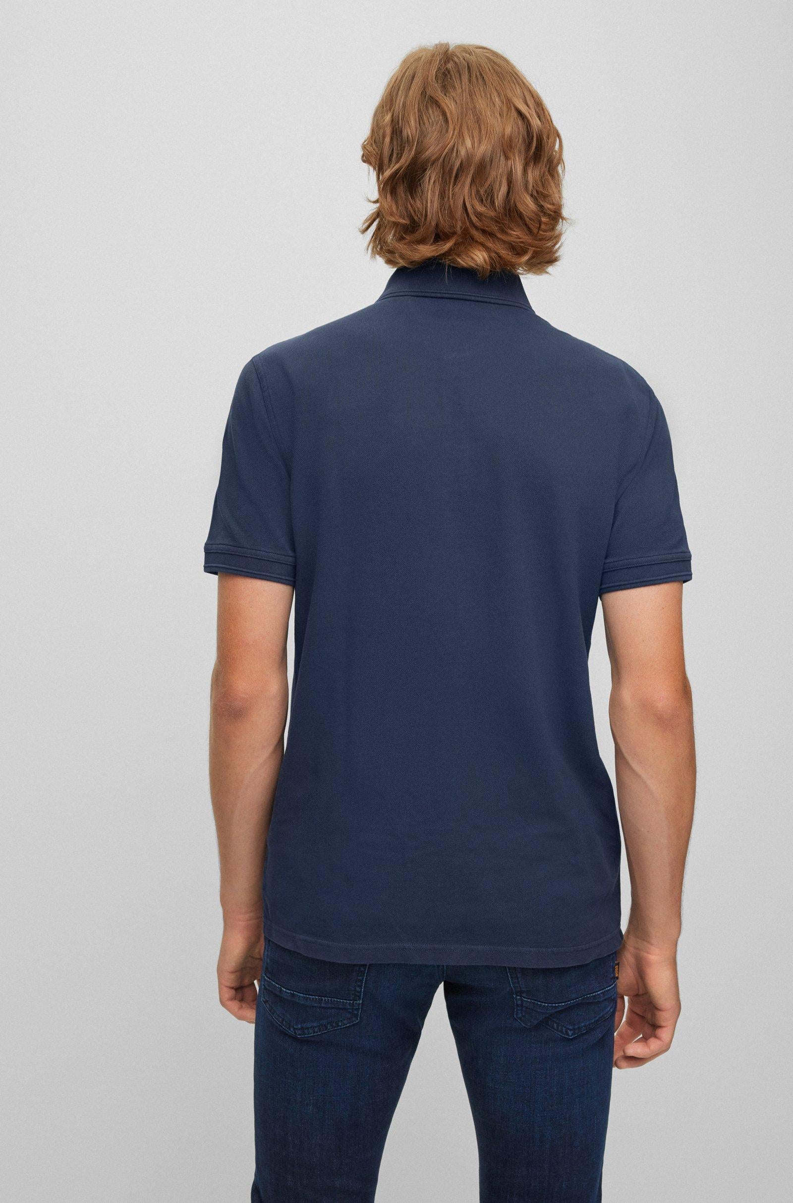 Polo slim fit in piquè di cotone 50468576 10203439 01 402 BOSS Dark blue 