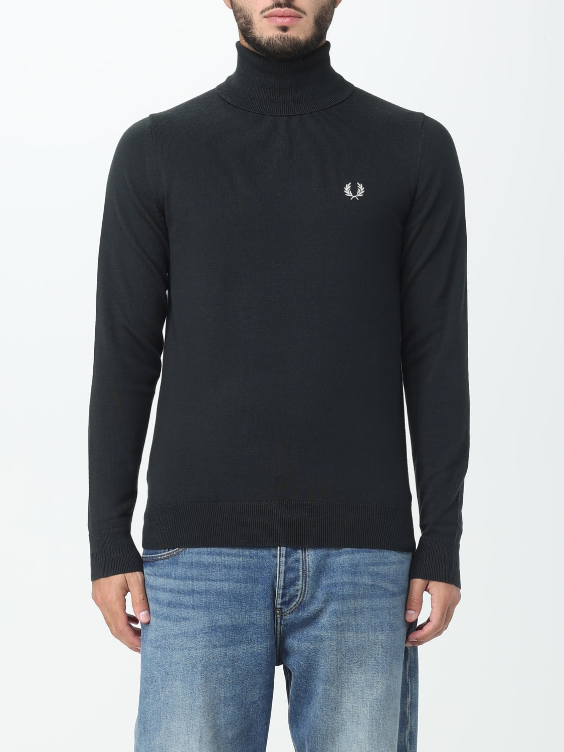 Lupetto in misto lana K9552 Q20 FRED PERRY Night green 