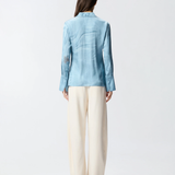 Camicia fluida con stampa gioiello piazzata 106211A37N F15 PINKO Azzurro-denim sbiadito 