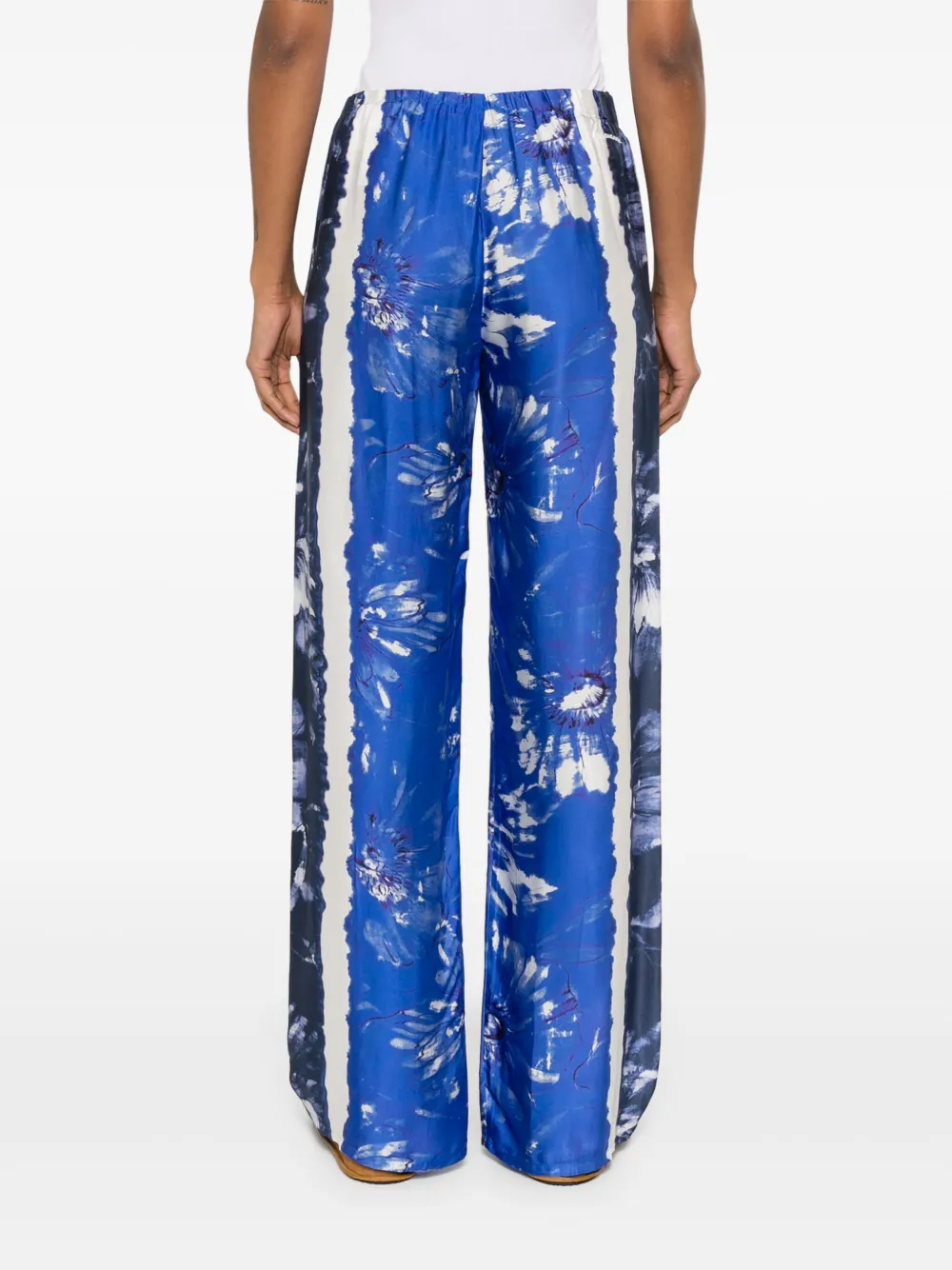 Pantaloni stampa floreale D46EP059ED2 MFA34 ERMANNO FIRENZE Blue 