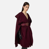 Mantella in panno di lana double CP67D56E2 EA4 ELISABETTA FRANCHI Merlot 