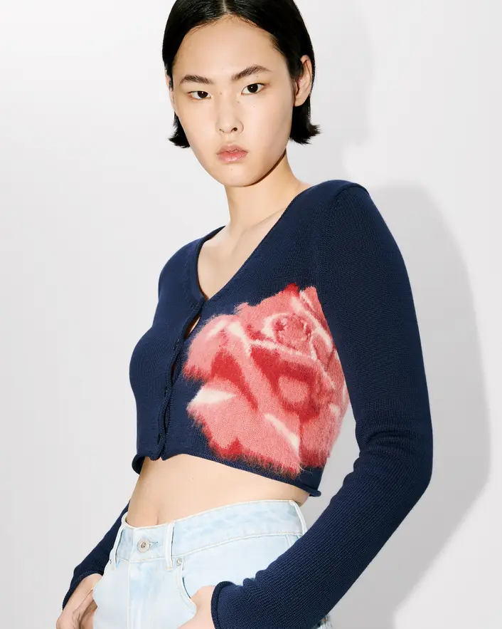 Cardigan stampato FE52CA4573BM 77 KENZO Midnight 