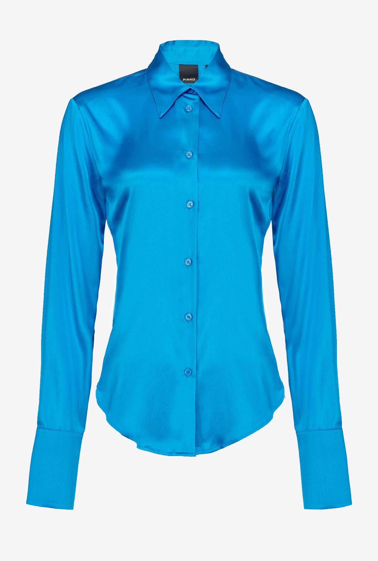 Camicia in satin di seta 100612ZR64 F71 PINKO Light blue 