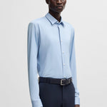 Camicia slim fit in tessuto performance 50533434 10253542 01 450 BOSS Light pastel blue 
