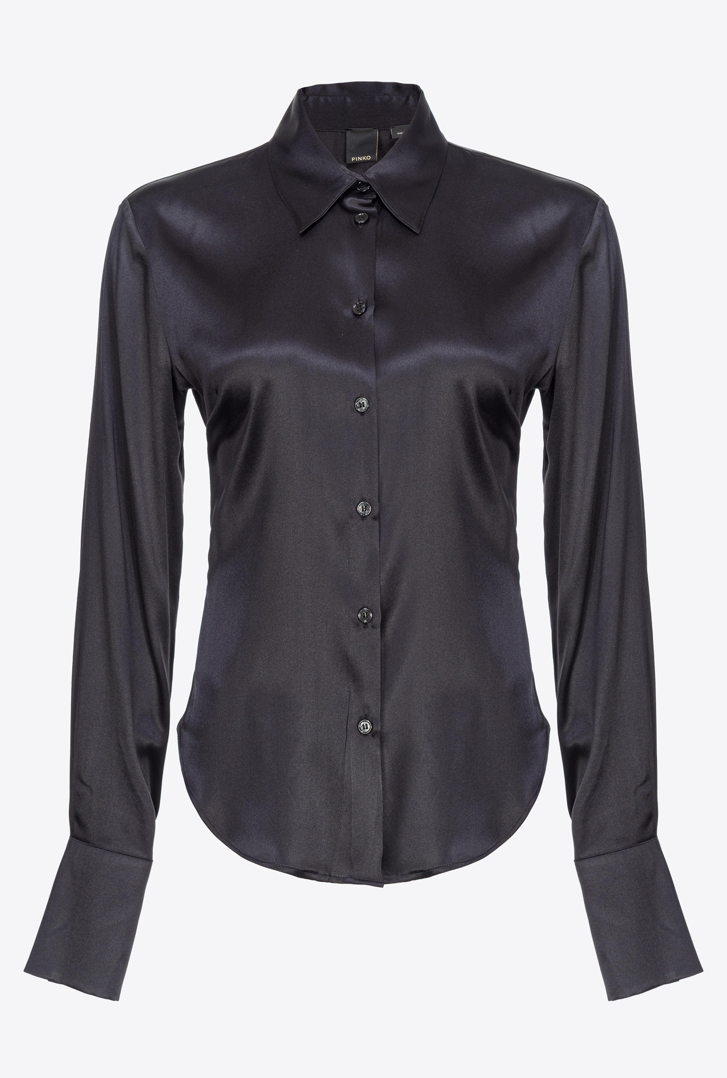 Camicia in satin di seta 100612ZR64 Z99 PINKO Black 