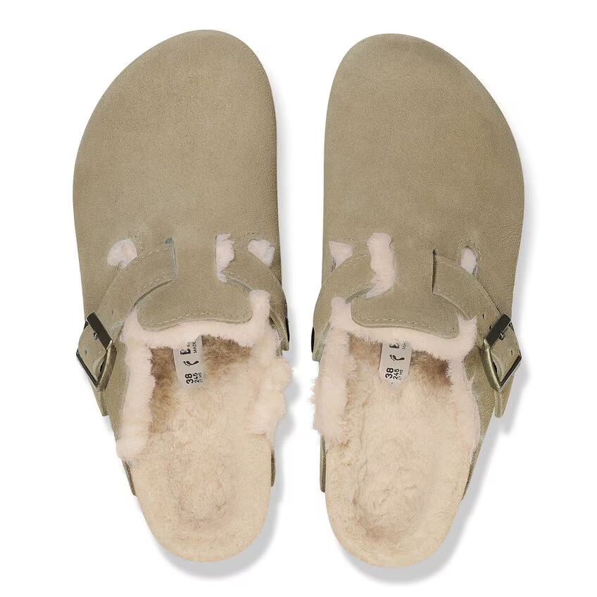 Sabot in suede con sherarliong interno BOSTON SHEARLING 1028299 TAUPE BIRKENSTOCK Taupe 