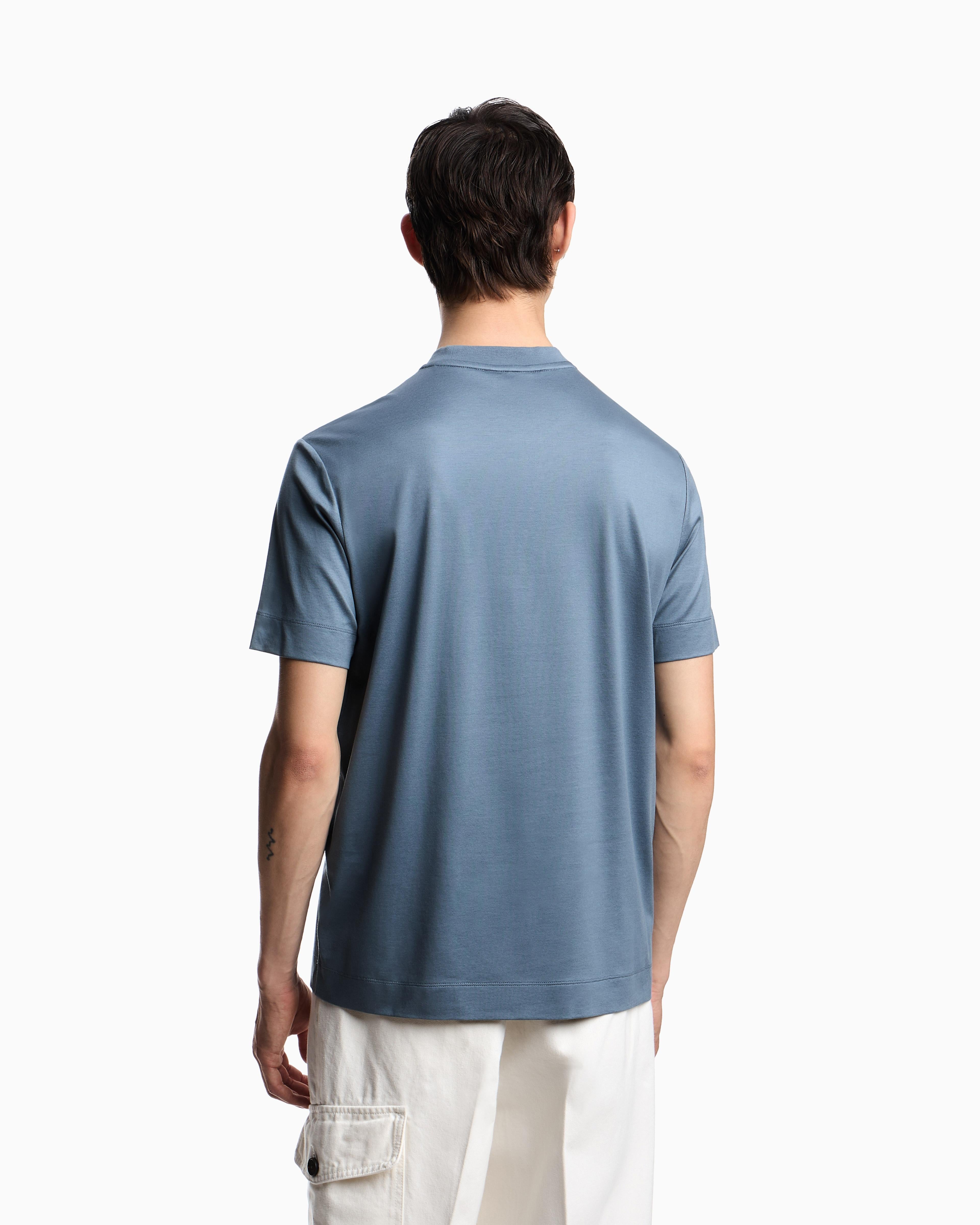 T-shirt in jersey misto lyocell con ricamo frase summer mood ASV EM003649 AF18312 U9302 EMPORIO ARMANI China blue 