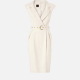 Abito midi a portafoglio con cintura 106565A2W6 C00 PINKO Bianco cigno 