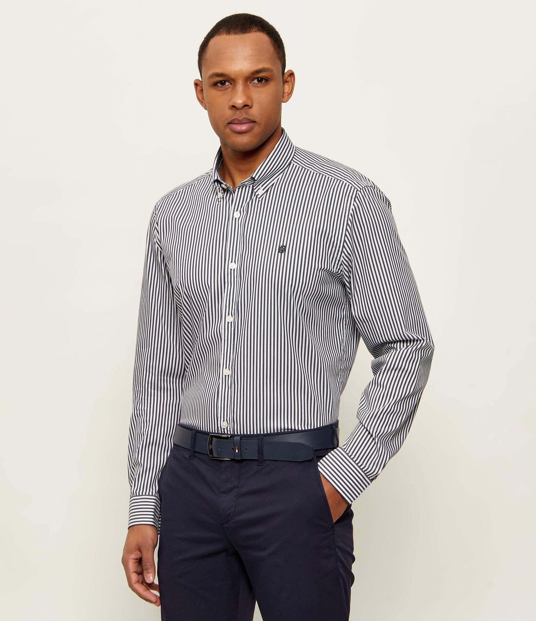 Camicia botton down in cotone 50562048 10262111 01 404 BOSS Dark blue 
