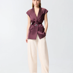 Giacca smanicata in satin 106585A1Y5 R57 PINKO Bordeaux-degustaz. vino 