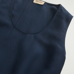 Vestito smanicato in misto lino con cintura CFWWDR2020FRUT3043 3989 WOOLRICH Melton blue 