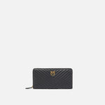 Portafoglio in nappa chevron 100250A0GK Z99Q PINKO Nero-antigue 