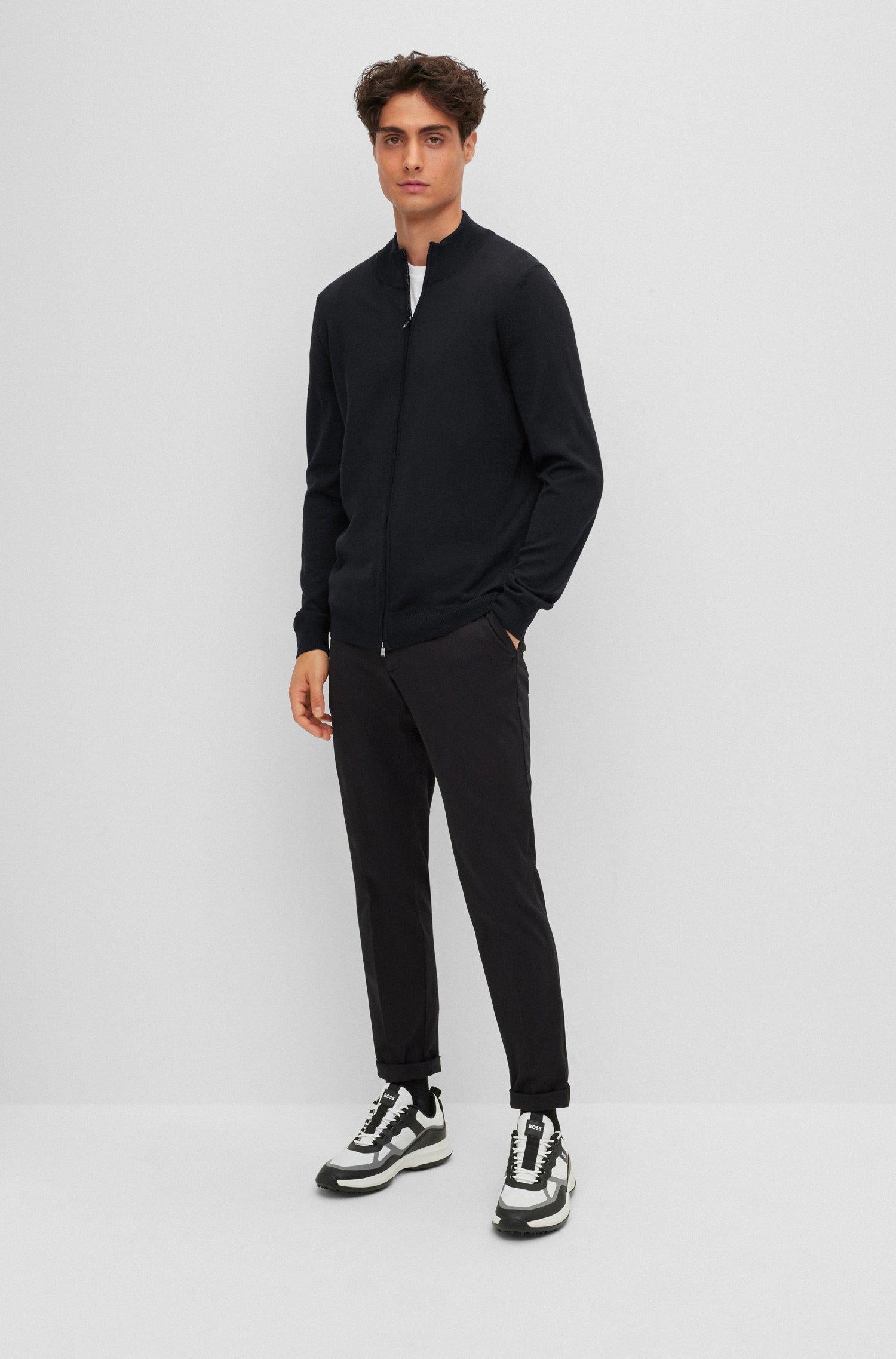 Maglia con zip 50468254 10241502 01 001 BOSS Black 