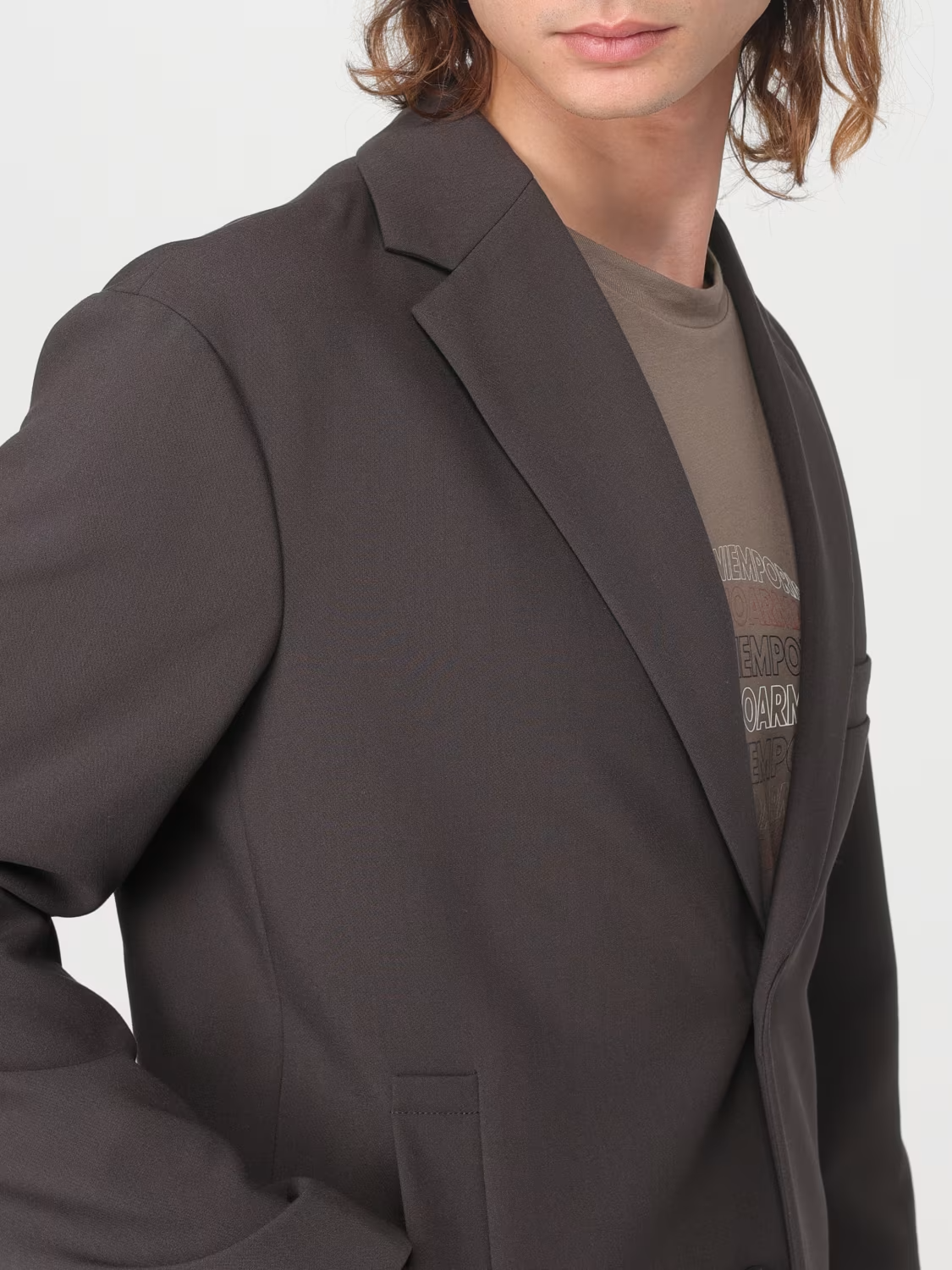 Blazer con pettorina e cappuccio in misto viscosa 6R1G73 1NFTZ 05A6 EMPORIO ARMANI Verde militare 