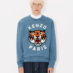 Felpa girocollo con ricamo FE68SW1064MF 67 KENZO Blu avio 