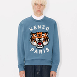 Felpa girocollo con ricamo FE68SW1064MF 67 KENZO Blu avio 