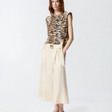 Pantalone con cintura logata 106439A35Q C03 PINKO Beige 