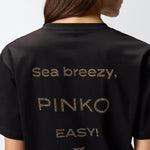 T-shirt logo strass 105526A2RM Z99 PINKO Nero limousine 