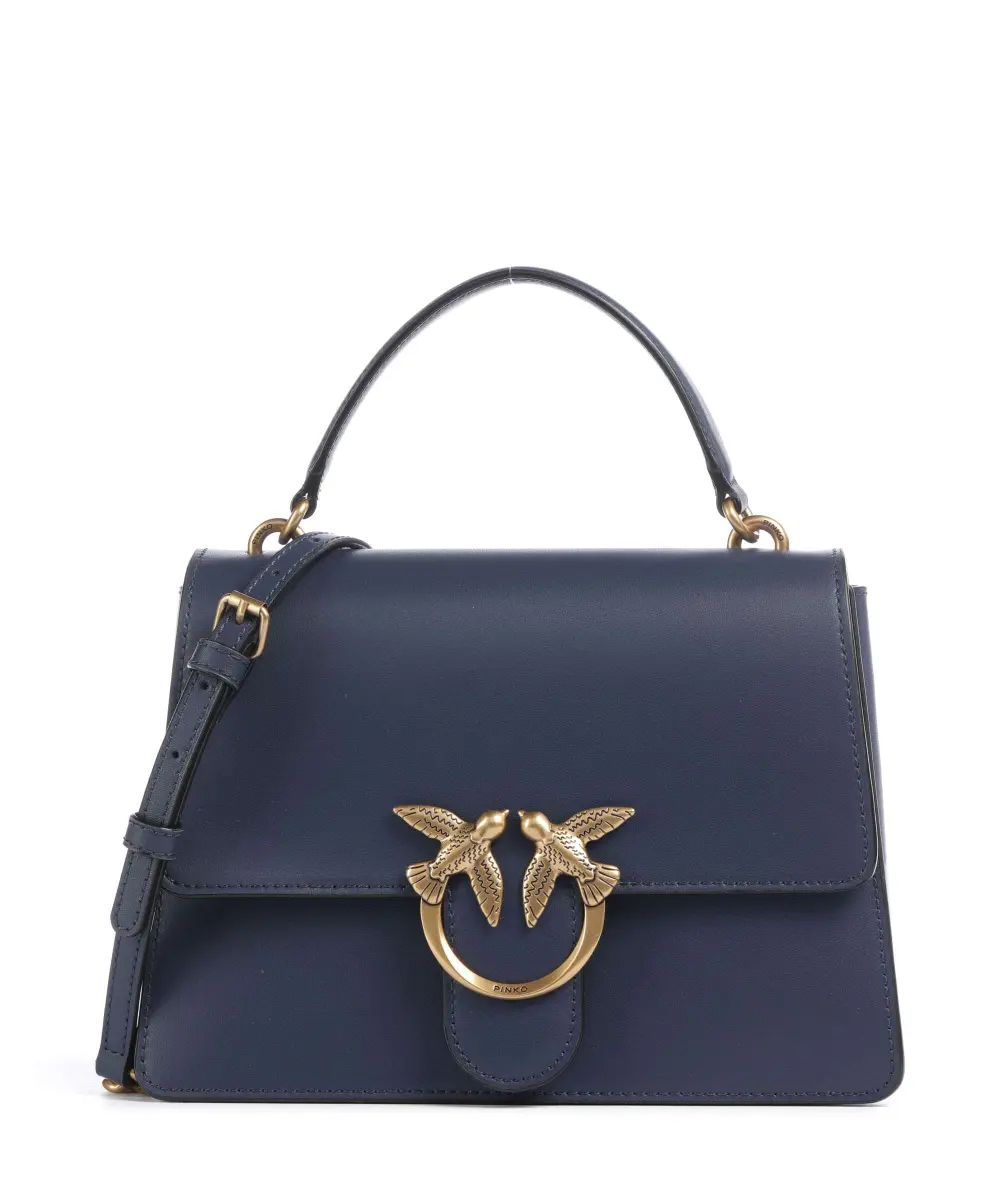 Borsa a mano e tracolla media in pelle 100066A0F1 G08Q PINKO Blu indaco ombroso-antique 