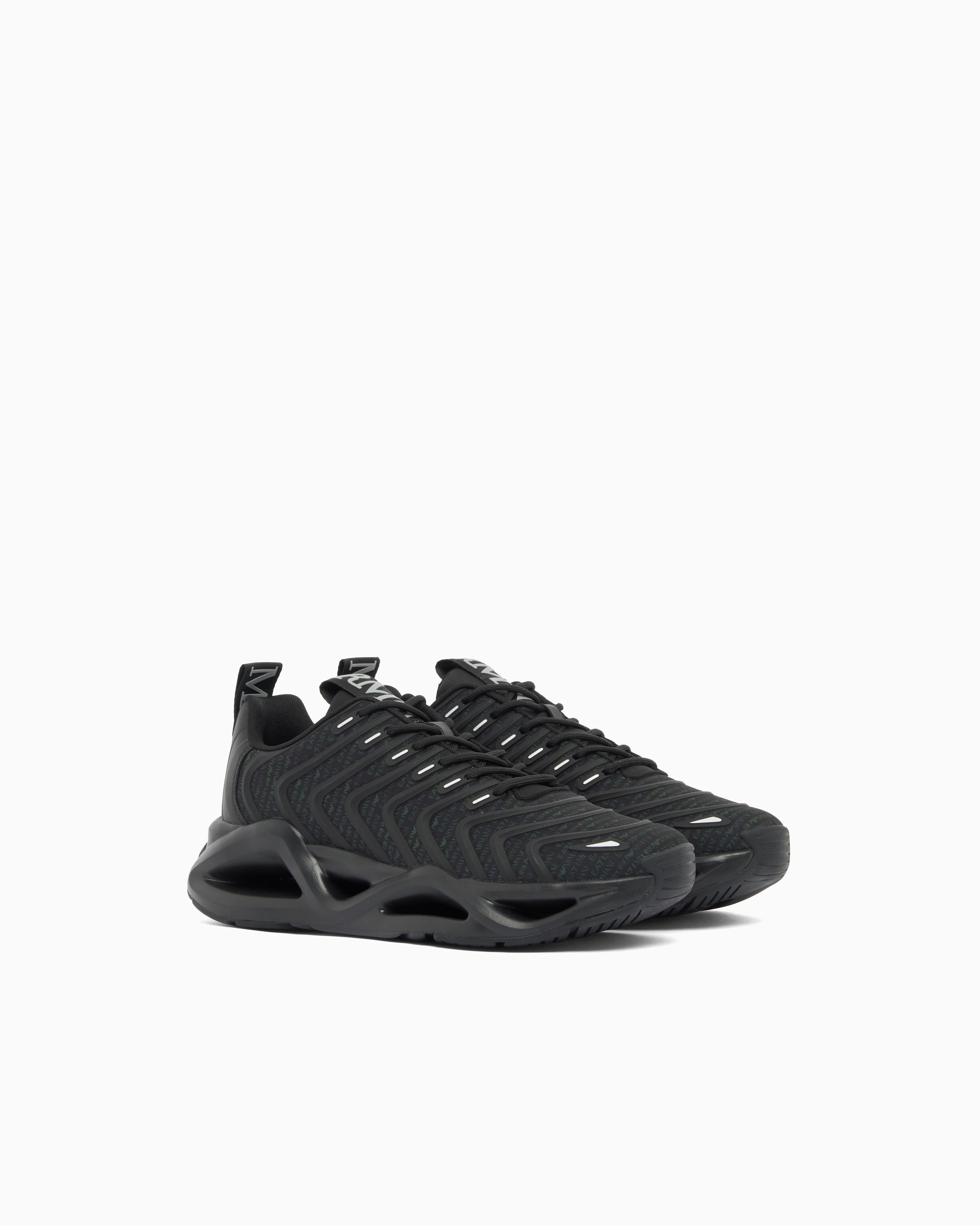 Sneaker con tomaia in mes 7X000303 AF18441 MZ547 EA7 Black 
