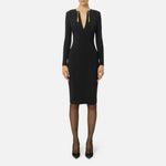 Abito in crêpe leggero con catena gioiello AB80557E2 110 ELISABETTA FRANCHI Black 