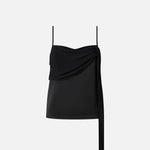 Top canottierina in satin con drappo leggero<BR/> 104684A2CO Z99 PINKO Nero limousine 