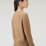 Maglia girocollo in misto lana e cashmere CFWWKN0253FRUF0603 7391 WOOLRICH Suede brown 