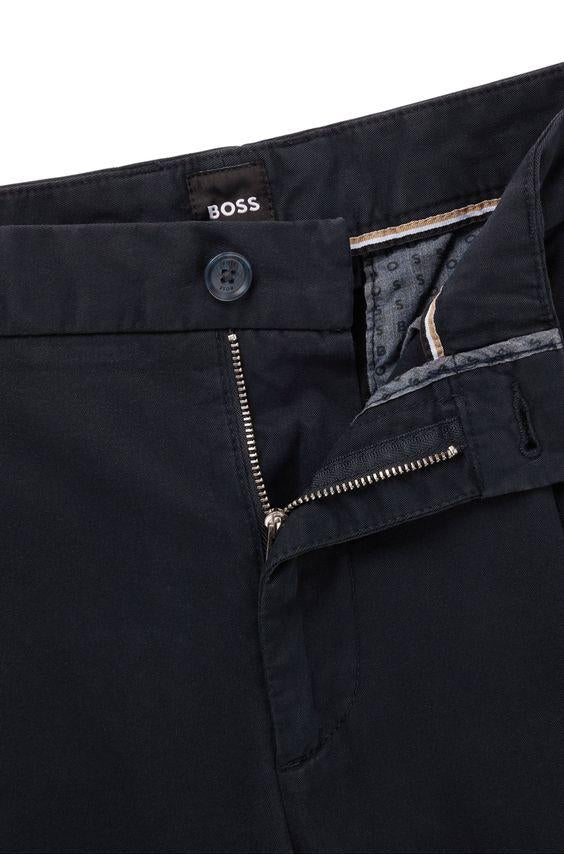 Pantalone in cotone con pinces 50524390 10248208 01 404 BOSS Dark blue 