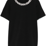 T-Shirt manica corta con applicazioni D45EL019APEE1 9950 ERMANNO FIRENZE Nero 