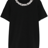 T-Shirt manica corta con applicazioni D45EL019APEE1 9950 ERMANNO FIRENZE Nero 