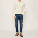 Maglia a treccia in lana e cachemire 50549975 10274959 01 131 BOSS Open white 