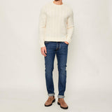 Maglia a treccia in lana e cachemire 50549975 10274959 01 131 BOSS Open white 