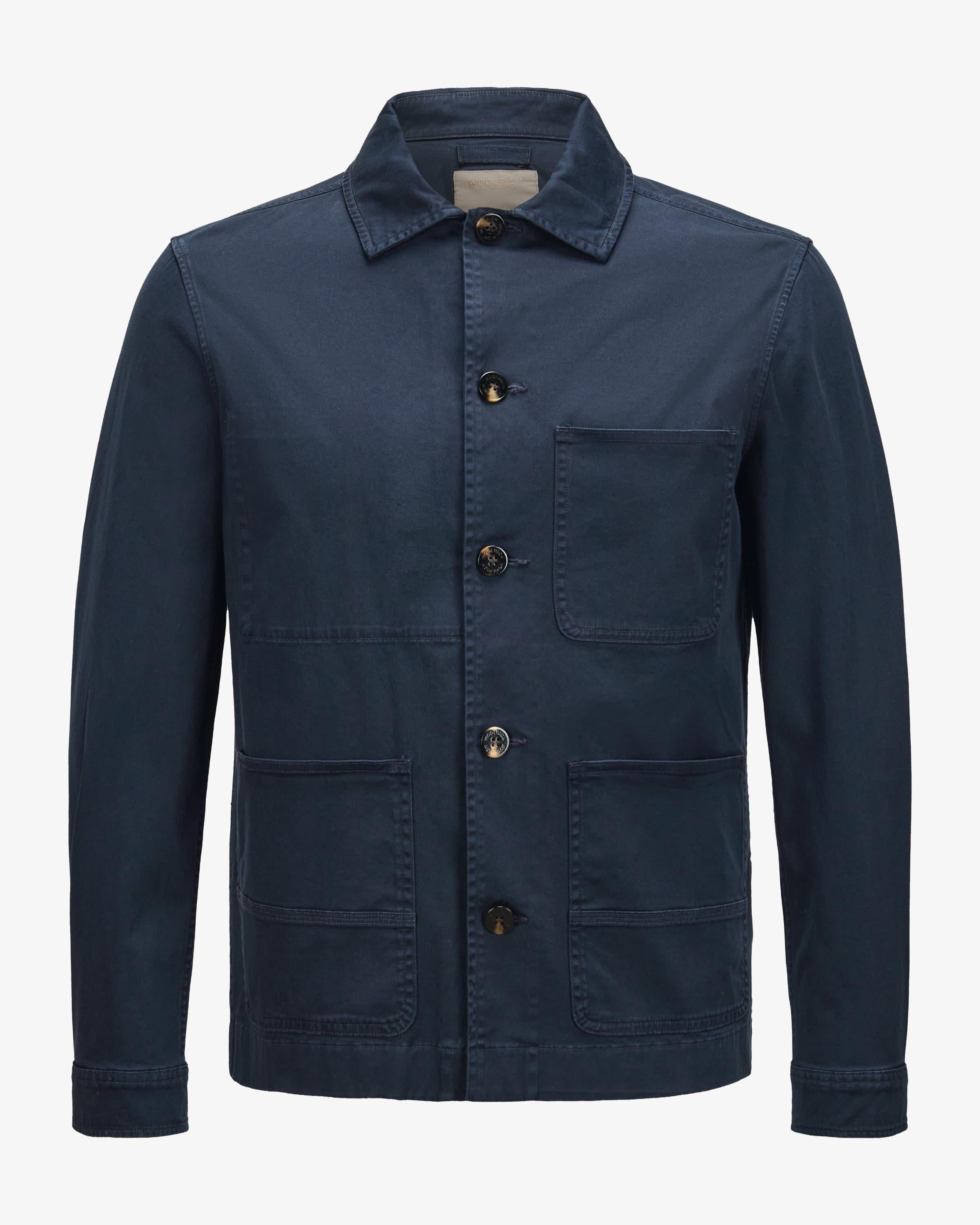 Giacca camicia in cotone CFWOOS2042MRUT5262 3989 WOOLRICH Melton blue 
