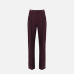 Pantaloni in crêpe con dettagli logo PA12356E2 EA4 ELISABETTA FRANCHI Merlot 