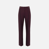 Pantaloni in crêpe con dettagli logo PA12356E2 EA4 ELISABETTA FRANCHI Merlot 