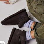 Stivali in suede con shearling STINGER MICRO W10937 CHOC EMU AUSTRALIA Chocolate 